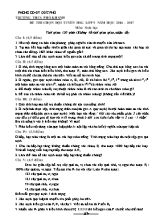 Đề thi chọn học sinh giỏi Sinh học 9 (Có đáp án) - Năm học 2016-2017 - Trường THCS Phổ Khánh